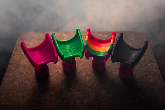 Multiple Colour options available for the HB-52 Microphone Stand Clips, including Pink, Green, Blue, and Rainbow!